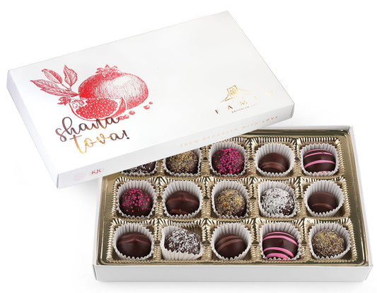 Shana Tova Chocolate Gift Box - 15 Pc. dairy free, Kosher Pareve.