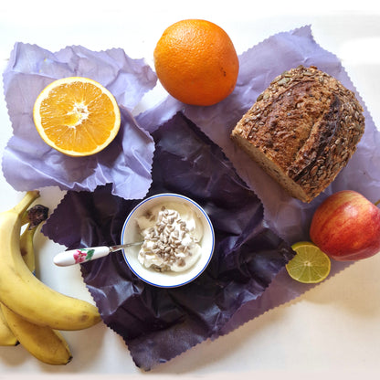 Earth Tones Set of 3 Beeswax Food Wraps | Plum