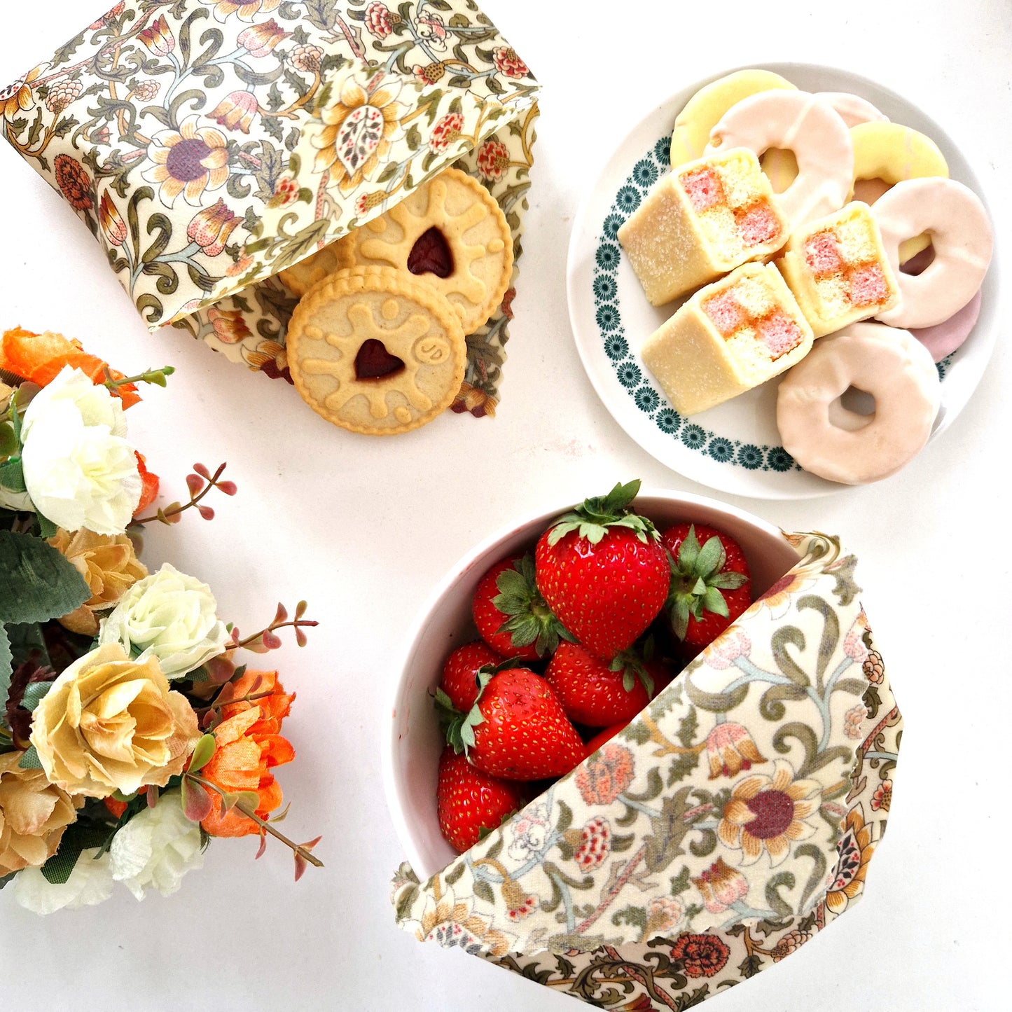 Set of 3 Beeswax Food Wraps | William Morris Evenlode Natural